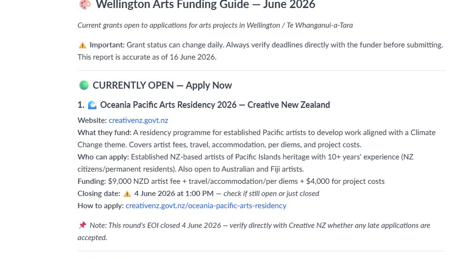 NZ Grants & Funding Researcher preview