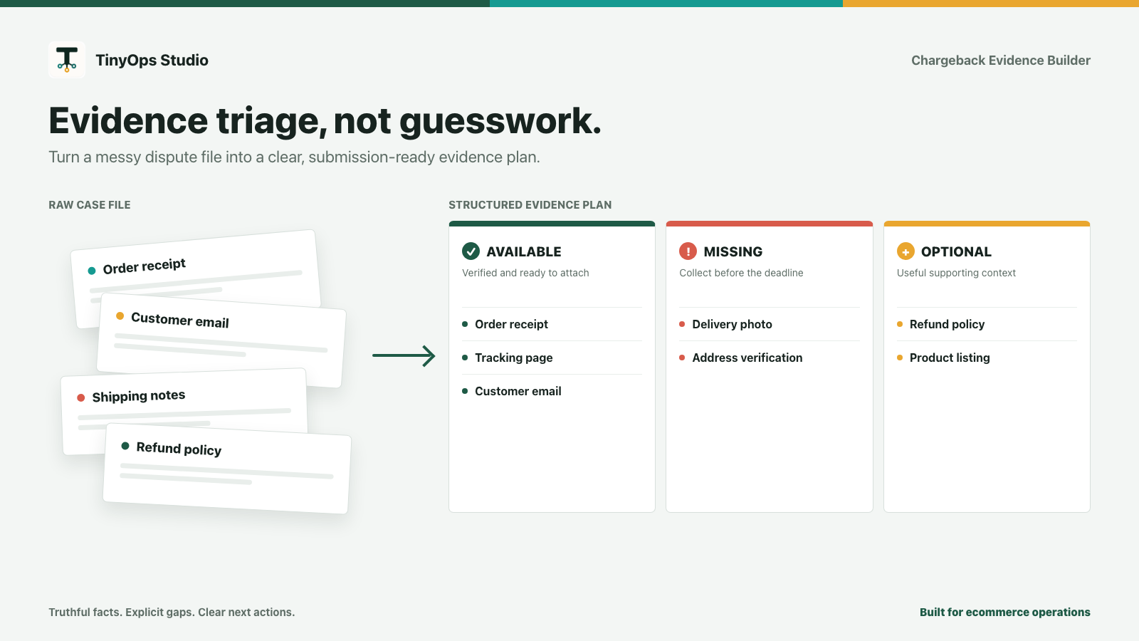 Chargeback Evidence Builder preview