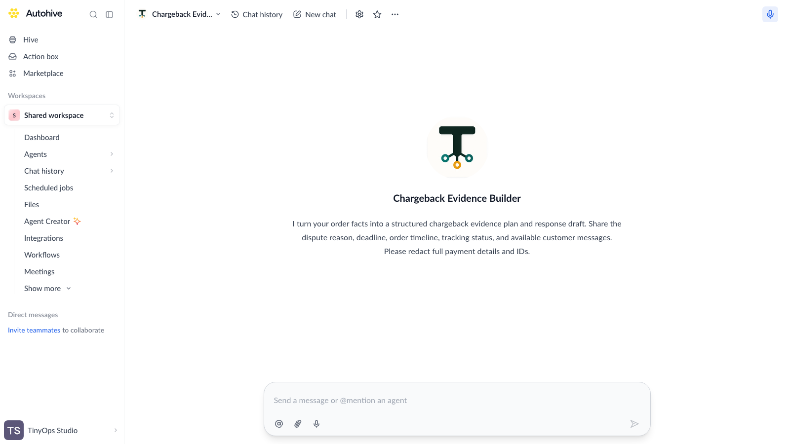 Chargeback Evidence Builder preview